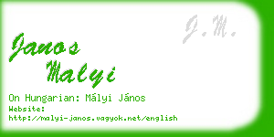janos malyi business card